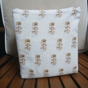 Threshold Full Size Flannel Sheet Set Light Beige Floral Print – Warm & Soft